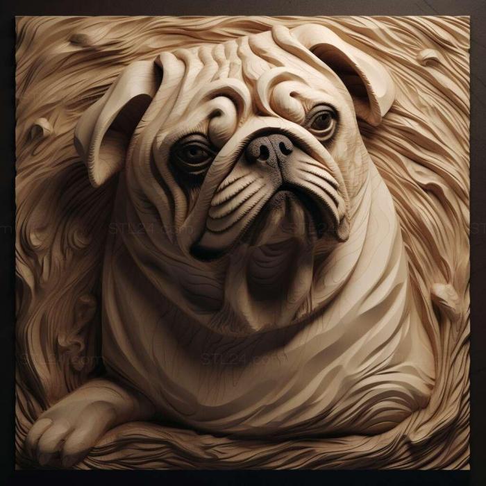 Nature and animals (st pug 4, NATURE_3496) 3D models for cnc